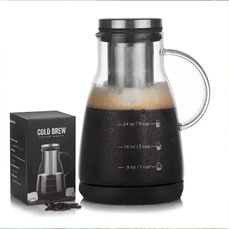 960ml Espresso Ice Drip Maker Glass Pots Coffee Cold Brew Pot High Heat Resistant Glass Pot Juice Tea Filtering Glass Pot