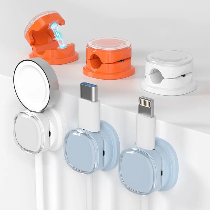 3/6PCS Clip per cavo magnetico Supporto per cavo regolabile Gestione adesivo per cavo Organizzatore per gancio per telefono da scrivania per casa e ufficio