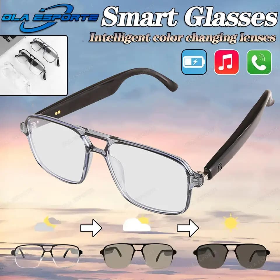Smart Glasses Bluetooth Calling Outdoor Sports Headphones AI Voice Navigation Photochrome lenses Anti-Smart Sunglasses UV waterproof