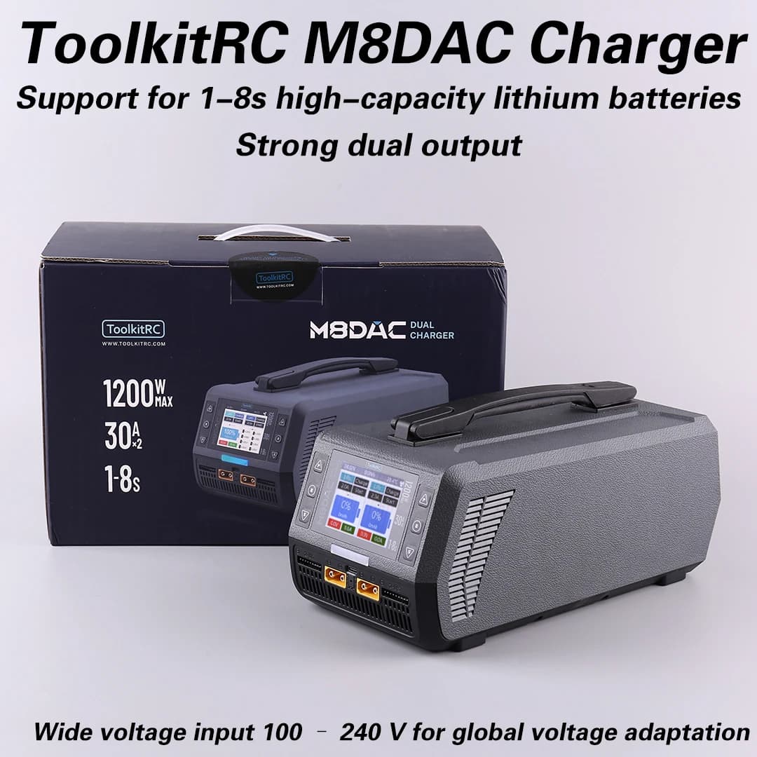 Toolkitrc M8DAC 1-8S Dual Channel High Power Li-ion Battery Balancer Charger 1200W 30A