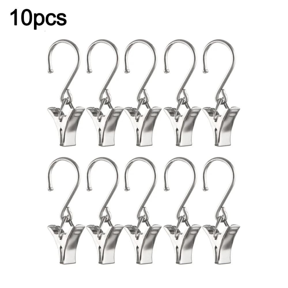10pcs Curtain Hook-Clips 4.5cm/1.77in Heavy Duty Iron Cramp Holder Hanging Curtains Photos Shower Drops Display Tool Kitchen