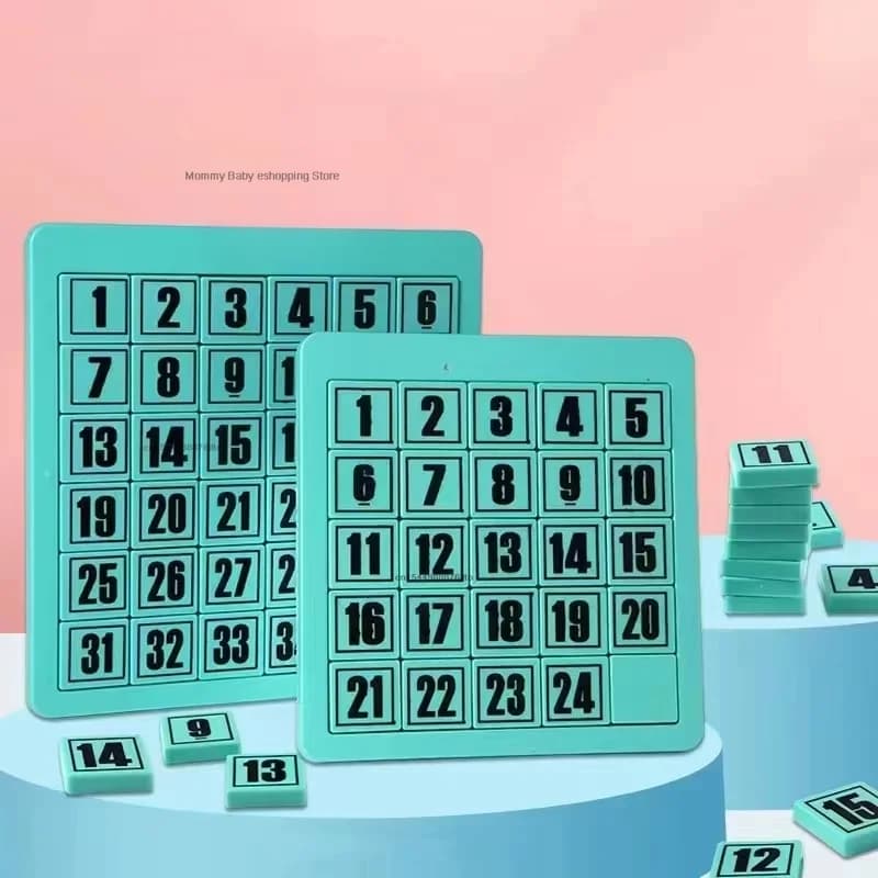 Puzzle scorrevole in plastica con numeri, 15 mattoncini, gioco di logica per bambini e adulti, giocattolo educativo precoce, regalo per sviluppare le abilità