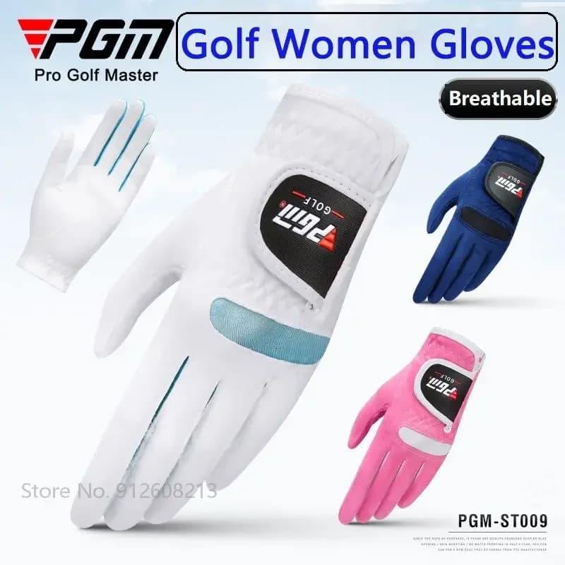 PGM 1 paio di guanti da Golf morbidi da donna guanti da Golf traspiranti sinistro e destro da donna guanti sportivi in tessuto elastico in microfibra