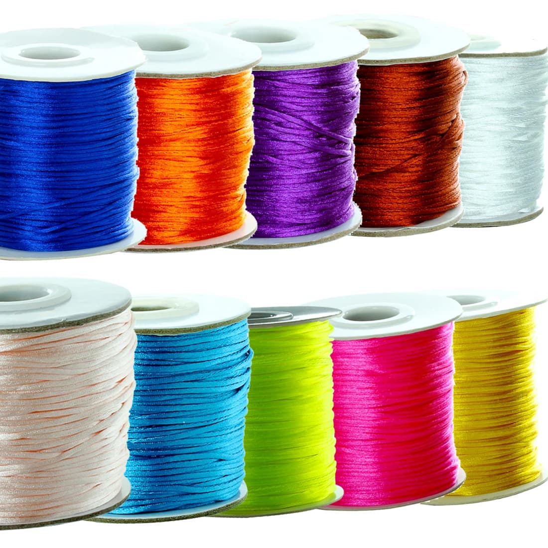 50 meters/rotolo braided chinese knot silk cable colored satin 2mm cord wire for diy jewelry creation craft bracelets