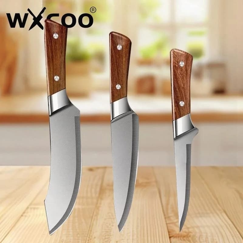 Coltello da Cucina WXCOO, Coltello Giapponese per Tagliare la Carne, Mannaia da Macellaio, Coltello per Disossare il Maiale, Coltelli da Affettare con Custodia