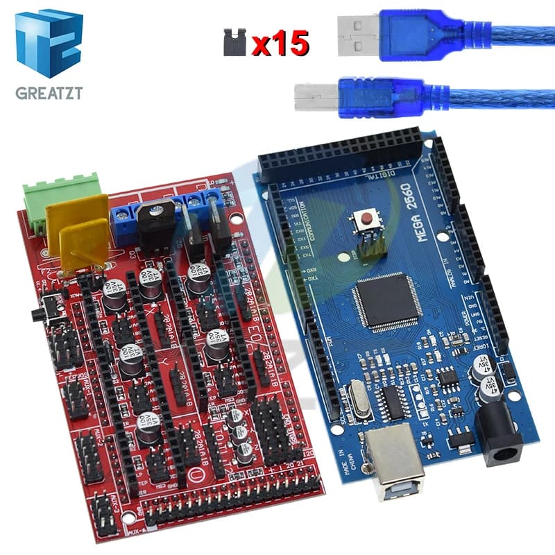 GREATZT Mega 2560 R3 Mega2560 REV3 + RAMPS 1.4 Controller for Arduino 3D Printer arduino kit Reprap MendelPrusa
