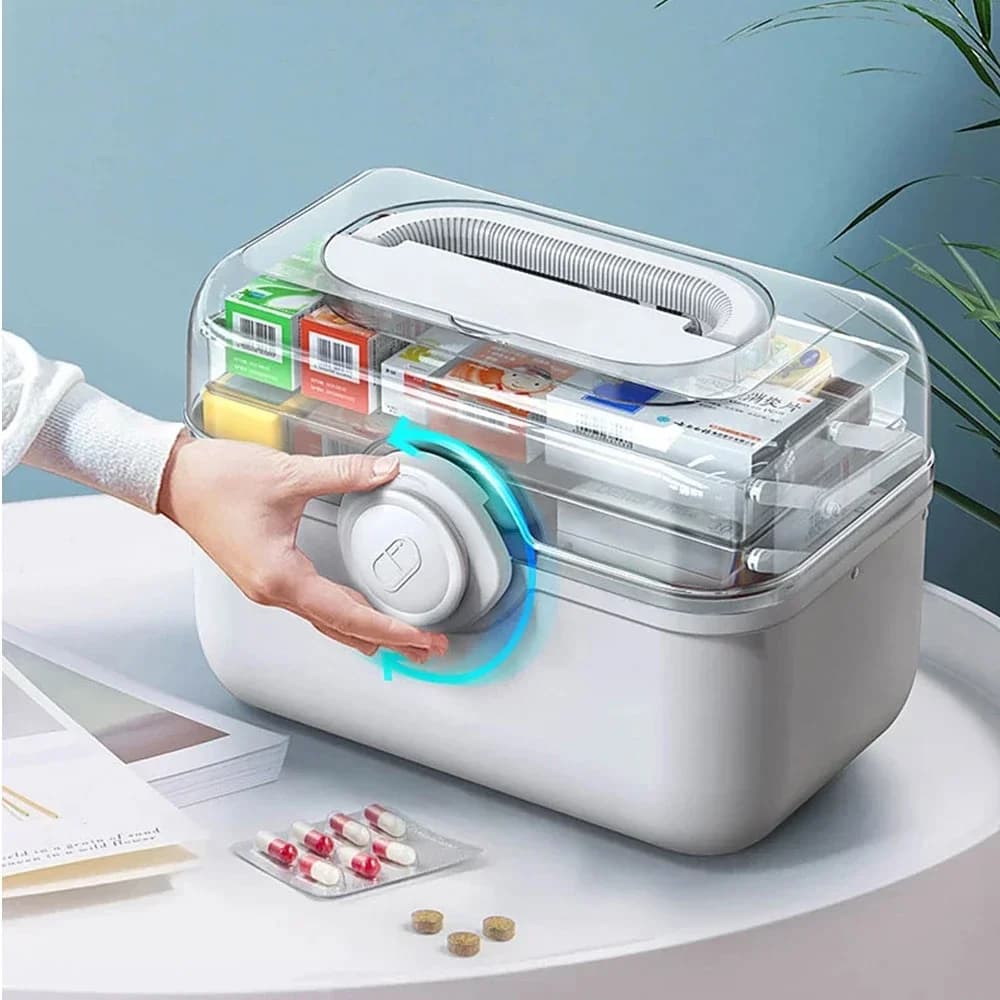 For Large Medicine First Aid Kit Pills Box Family Emergency Pharmacy Storage Container Organizer Box Pill Cases Health Care