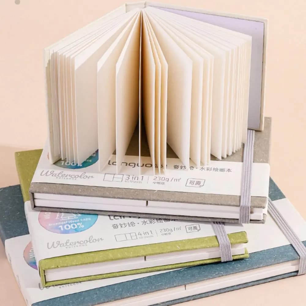 Multi-functional Tearable Watercolor Paper Book 3-in-1 Portable Drawing Notbook Blank Inner Pages Sketchbook Students