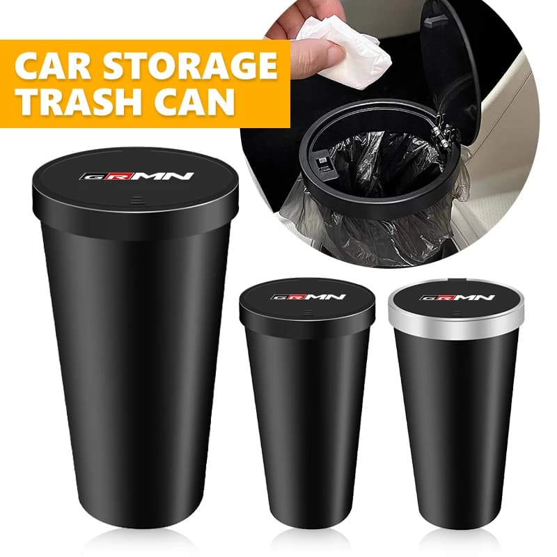 For Toyota Car Logo Trash Can Cup Holder Portable Mini Waterproof Storage Garbage Bin GR MN Hilux Aygo TDR Yaris Corolla Rav4