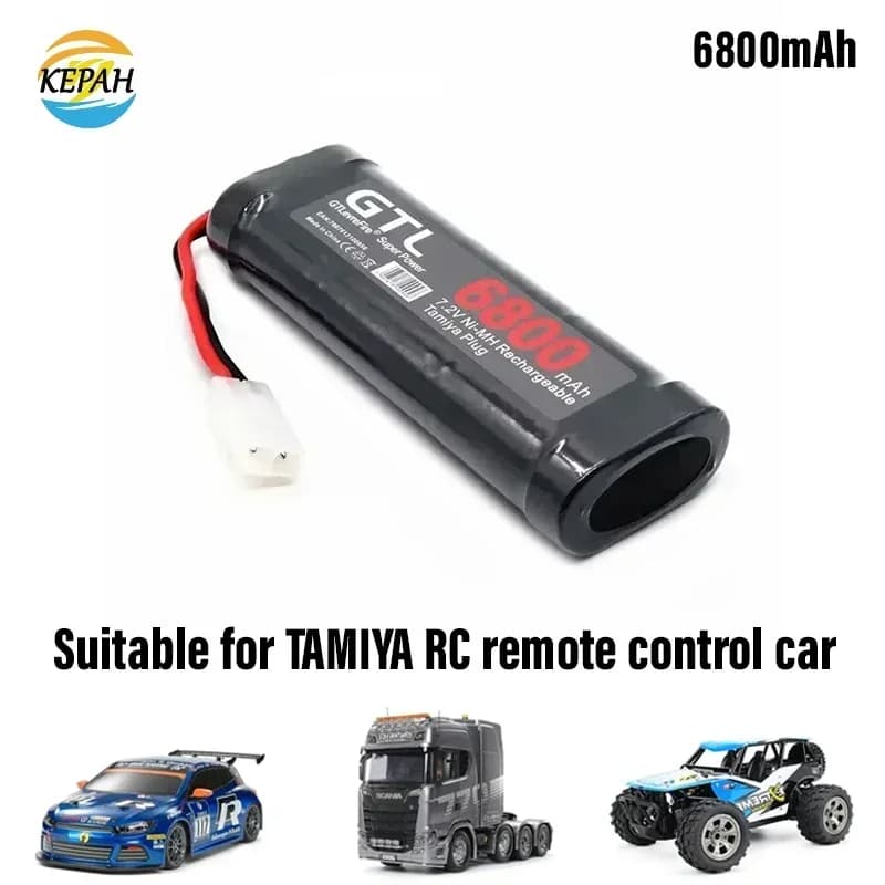 Batteria Ni-HM da 6800 mAh 7,4 V, utilizzata per la batteria Ni-HM RC 2S RC, con spina Tamiya, utilizzata per drone RC, auto, camion, elicottero