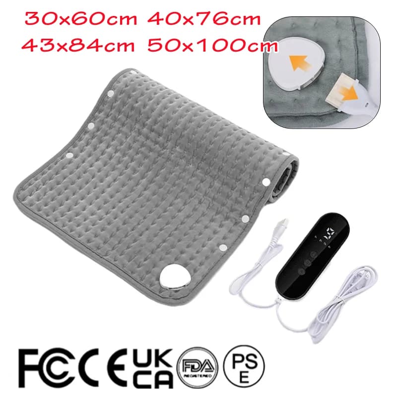 9-Speed Electric Heating Pads for Back Neck Shoulder Home Office Washable Winter Warm Blanket Timed Temperature Control