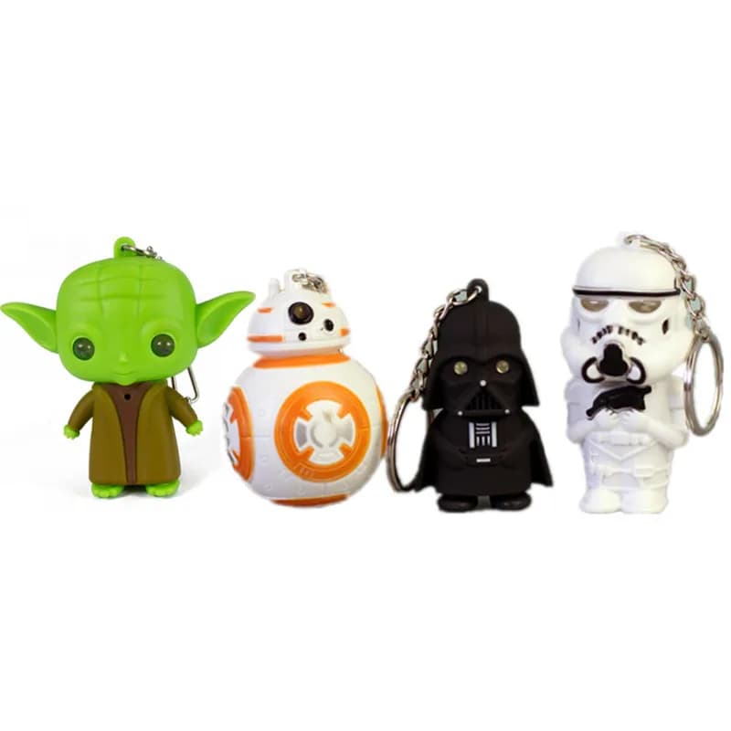 Portachiavi LED Hasbro Star Wars con suono e luce, Dark Trooper, Stormtrooper, Black Soldier, Action Figure Anime, Modellino Giocattolo