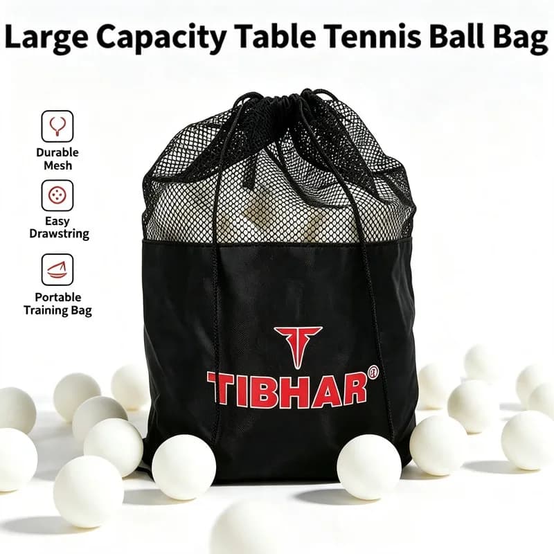 Large Capacity Table Tennis Ball Collection Bag Shoulder & Hand Carry Multi-Ball Storage Bags Portable & Durable for Training