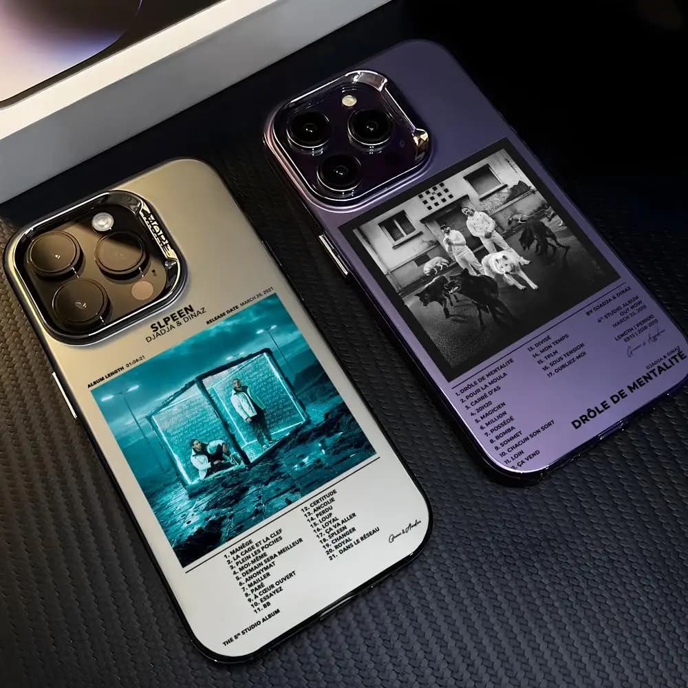 Custodia per telefono D-Djadja & D-Dinaz Band per iPhone 17 16 15 14 13 12 11 Pro Max, Designer Opaca Laser Aurora