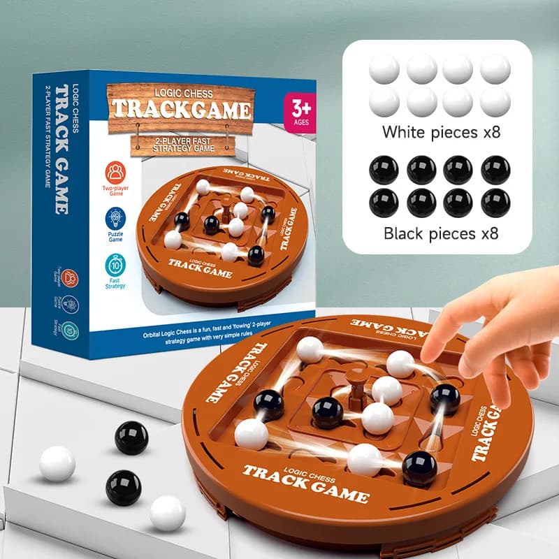 Gioco di scacchi Divertente tavolo da tavolo Logica orbitale Gioco da tavolo di scacchi Pista Logica Gioco di strategia per bambini Adulti Giochi di società in famiglia