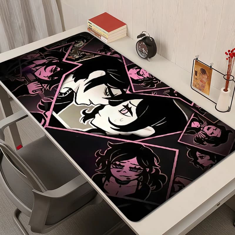 Tappetino per mouse PC Tappetino per mouse Manga in bianco e nero Laptop Il bara di Andy e Leyley Tappetino per tastiera anime Love Heart Tappetino per mouse desktop