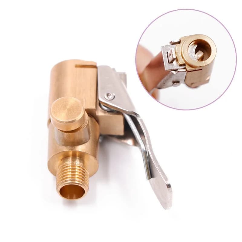 Nuovo Adattatore per Gonfiaggio Pneumatici Auto con Valvola di Sicurezza, Connettore a Clip da 8mm in Ottone per Ruote di Veicoli