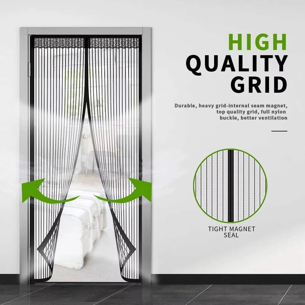 Tenda per porta magnetica a prova di zanzara senza punzonatura Tenda per porta estiva per camera da letto Chiusura automatica Anti-zanzara e mosca