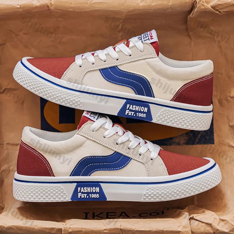 Scarpe Casual in Tela alla Moda Primavera 2026 Nuove da Uomo con Lacci Comode Antiscivolo Resistenti all'Usura Cucite Sportive