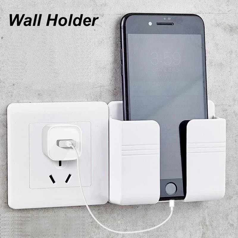 1-5PCS Storage Holder Multifunctional Punch Free Wall Mounted Phone Charging Rack with Versatile Hooks for Remote Keys TV and AC