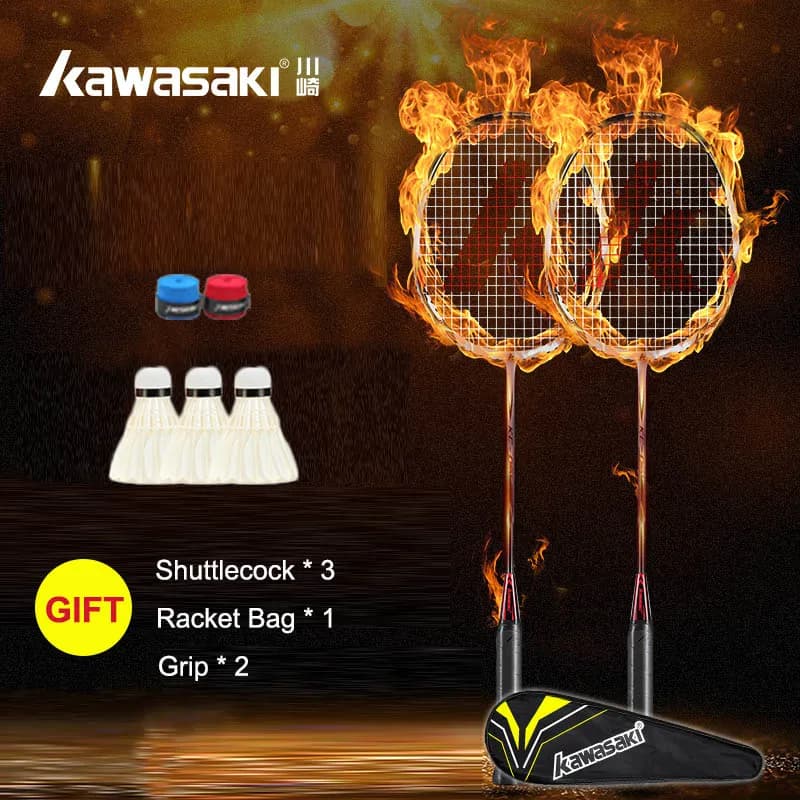 Kawasaki 2 Pz/paia Racchette Da Badminton Ultra-leggero In Fibra di Carbonio Durevole raquete Forniture Da Badminton Senza Borsa Per Racchette