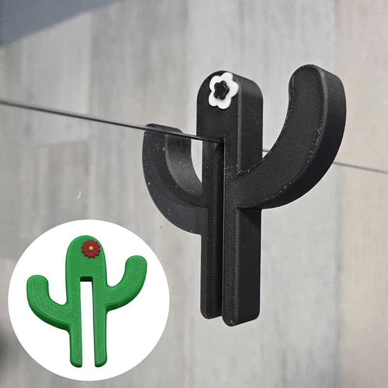 Ganci per porte in vetro a forma di cactus, adatti per porte da 8 mm/6 mm, gancio a morsetto per porta del bagno per asciugamani, salviette, vestiti