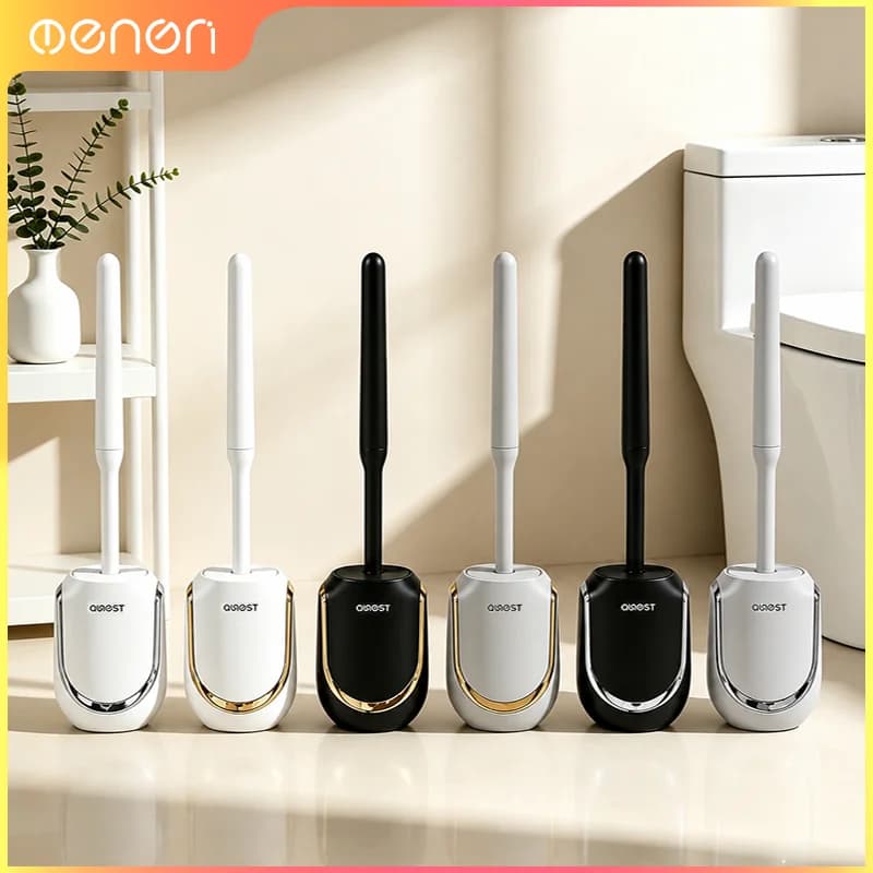Quick Draining Wall Mount Toilet Brush Luxury Bathroom Cleaning Brush Practical Household Bathroom Accessory Sets