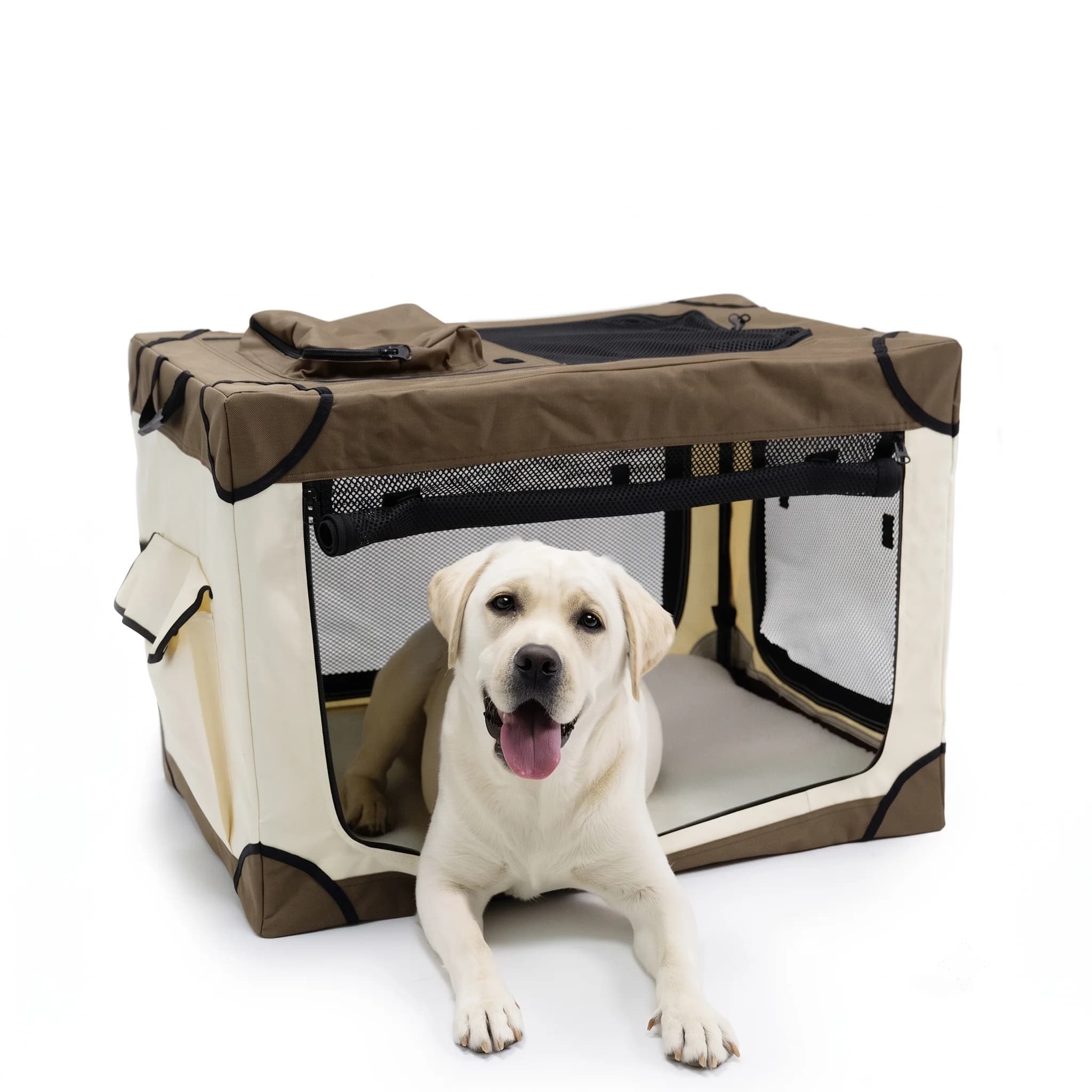Soft Dog Crate, Folding Pet Carrier Bag Breathable Oxford Travel Car Carrier for Camping & Home