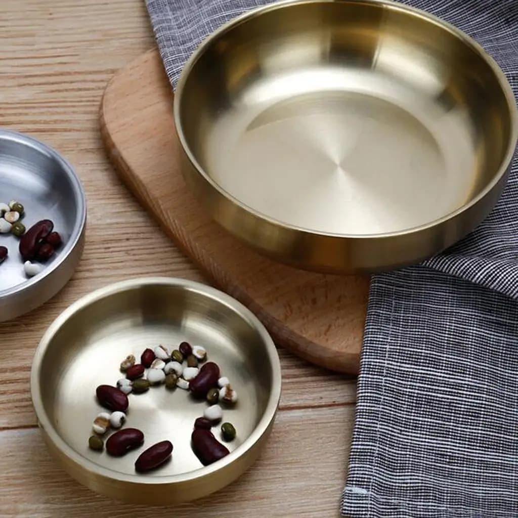 304 Stainless Steel Korean Style Sauce Bowl Round Dish Food Container for Home Kitchen Saucer Snacks