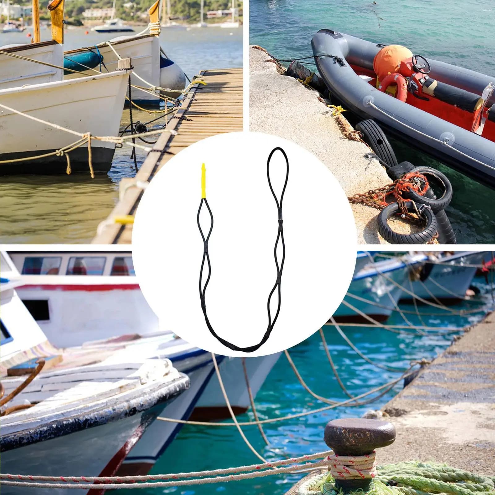 Corda Elastica Ammortizzante per Ormeggio Barca, Kayak, Pontone - Accessori Nautici 91cm