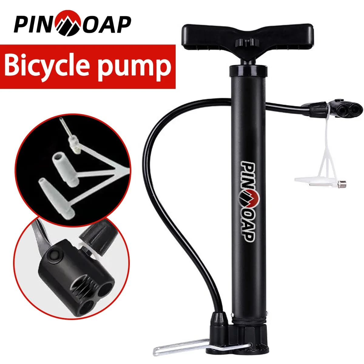 Pompa di gonfiaggio per bicicletta Gonfiatore per pedali per bicicletta Gonfiatore per pneumatici Maniglia a forma di T adatta per gonfiatore per basket per bicicletta da strada Mtb