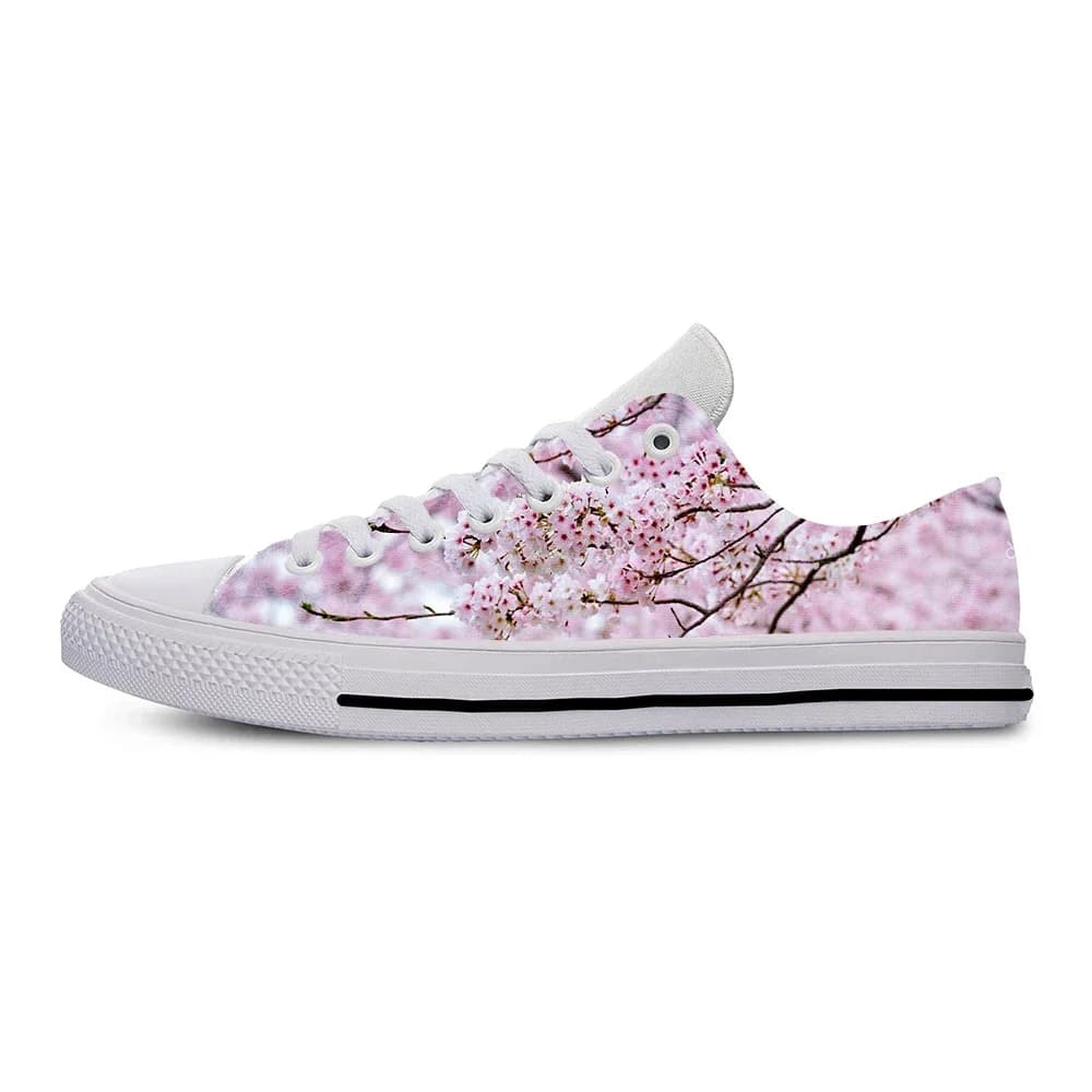 Scarpe Casual Floreali Estive SAKURA CHERRY BLOSSOM Traspiranti Uomo Donna Sneakers Basse Leggere da Skateboard