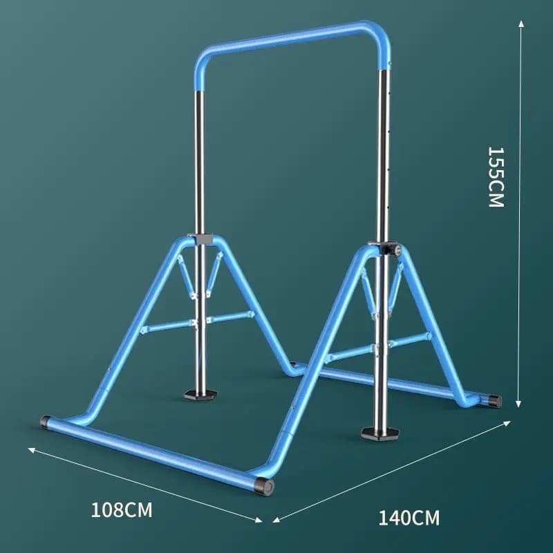 Home extraction device with horizontal bar for children, folding horizontal bar with swinging frame