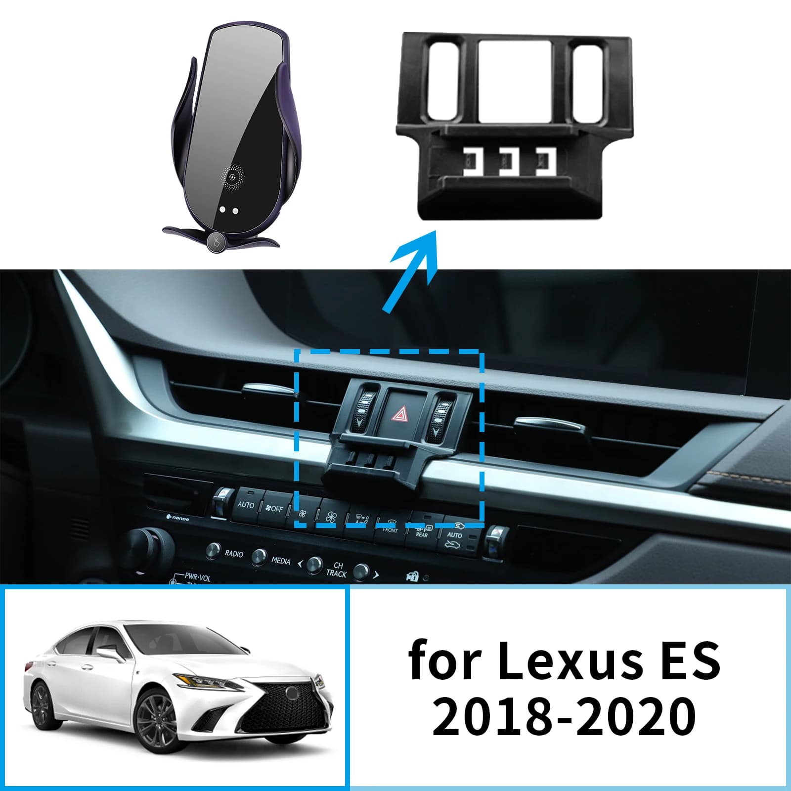 Supporto per telefono cellulare per auto adatto per Lexus ES 200 300H 250 350 2018 2019 2020 Staffa GPS Supporto di navigazione Accessori auto