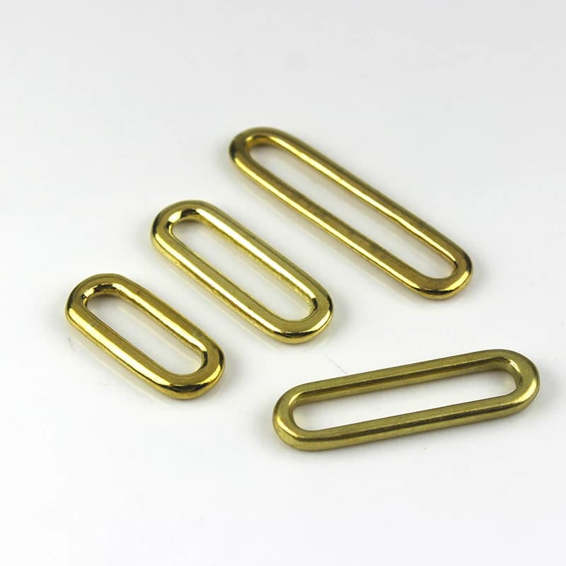 1 pezzo in ottone massiccio anello ovale O anello fibbia cinturino custode regolatore modellato parti di borse artigianali in pelle fusa accessorio per borse fai da te