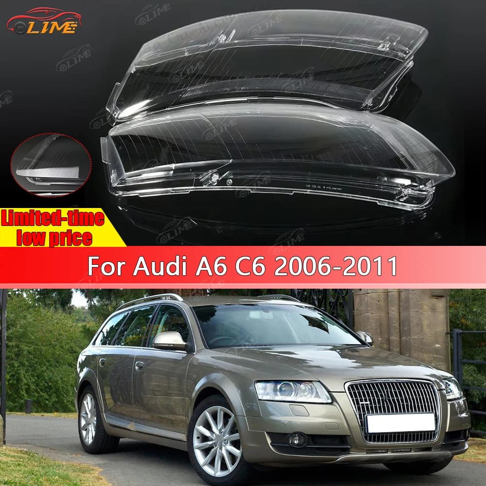 Per Audi A6 C6 2006-2011 Sinistra o Destra Trasparente Faro Lente Paralume Copertura Lente Protezione Della Luce Borsette