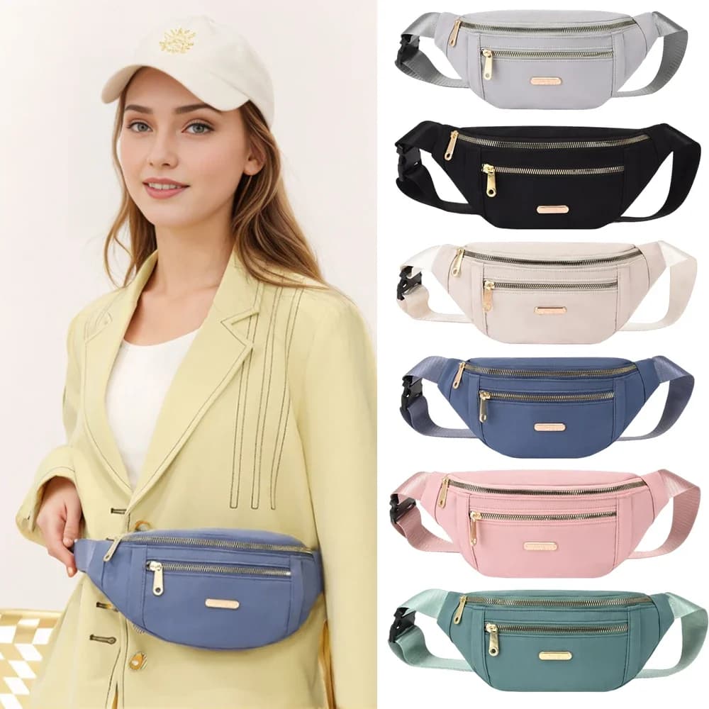 Marsupio on the chest Banana bag for woman Shoulder bag with shoulder strap in canvas Marsupi casual racing bag sports bag with half-light belt