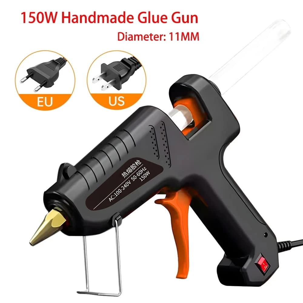 Pistola per colla a caldo 110V/220V con interruttore per colla stick da 11mm adesivo industriale pistola a caldo pistola elettrica per temperatura di calore strumento di riparazione