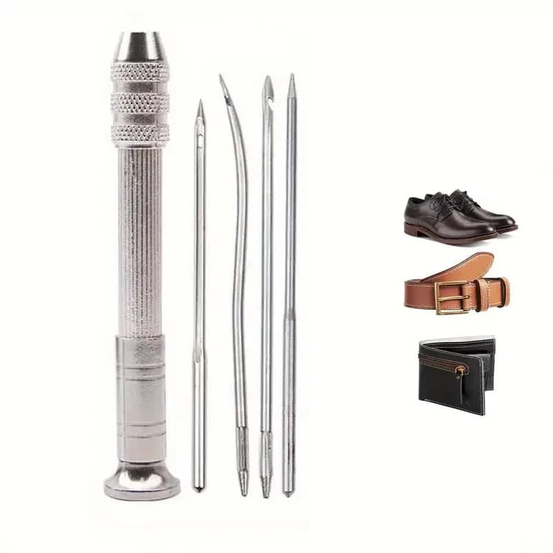 5/15Pcs Leather Sewing Awl Set Replaceable Multifunctional Shoes Repair Tool Kit Punch Stitching Needles DIY Sewing Leathercraft