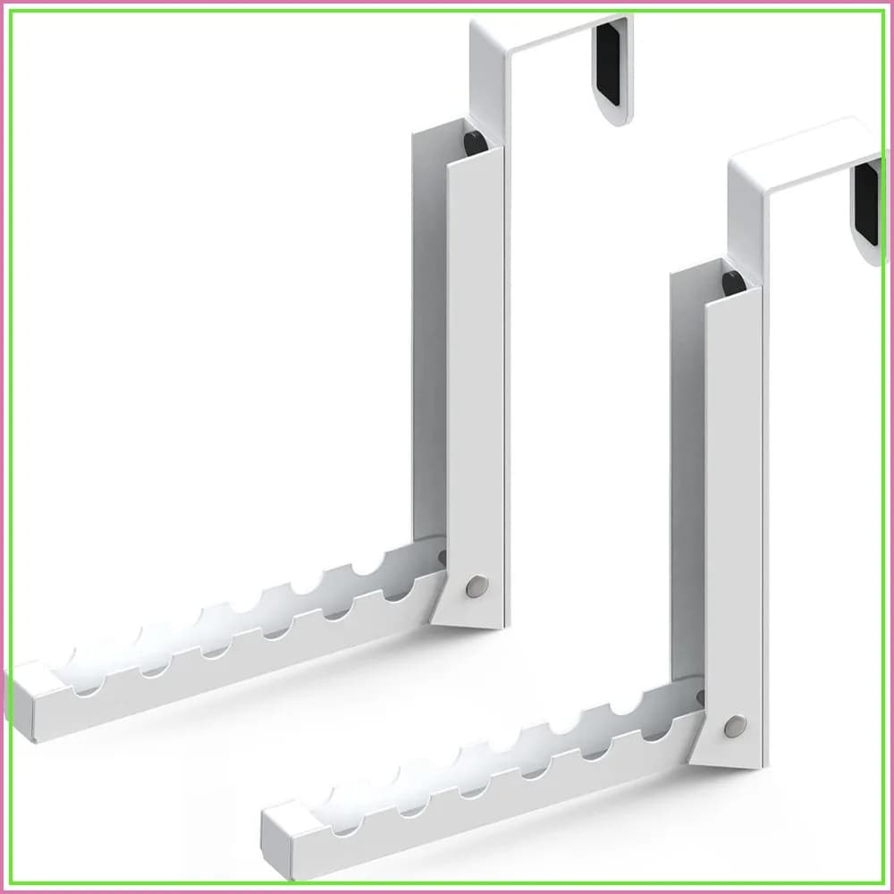2 Pack Over Door Hooks, Collapsible Folding Hanger for Clothes, Heavy Duty Carbon Steel, White