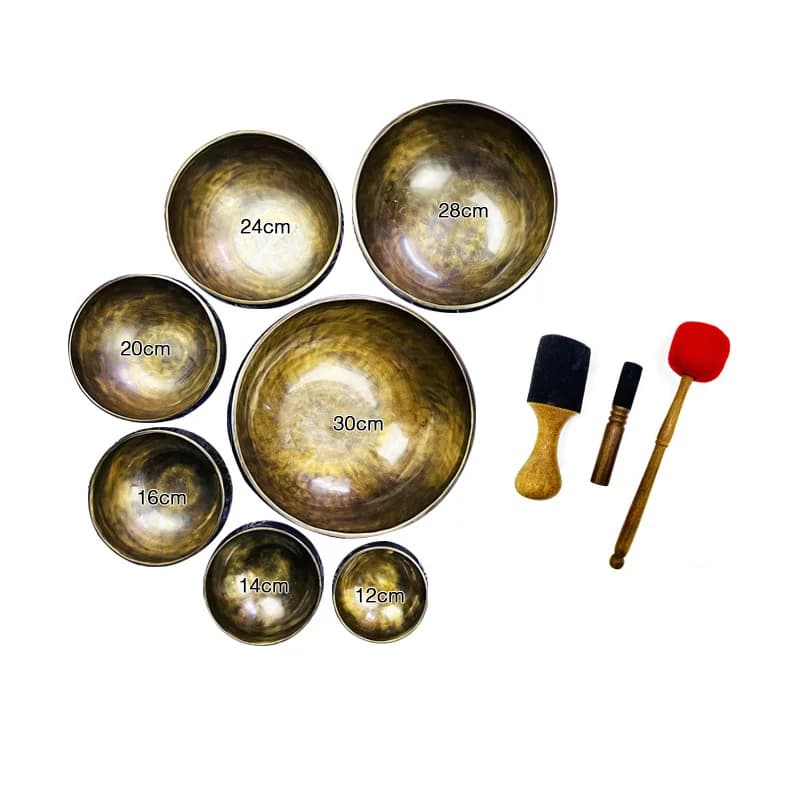 Nepal Singing Bowl Tibetan Moon Bowl Sound Healing Therapy Copper Bell Meditation Gift with Mallet