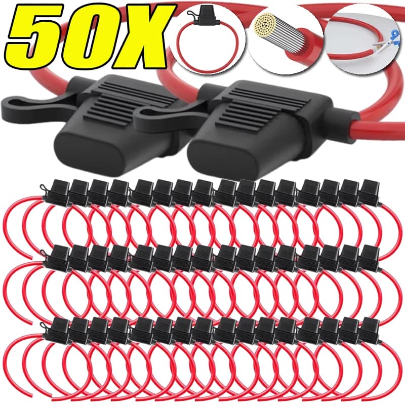 Waterproof 32V Standard Auto Fuse Adapter, 15A DC Blade Adapter with Switch and socket