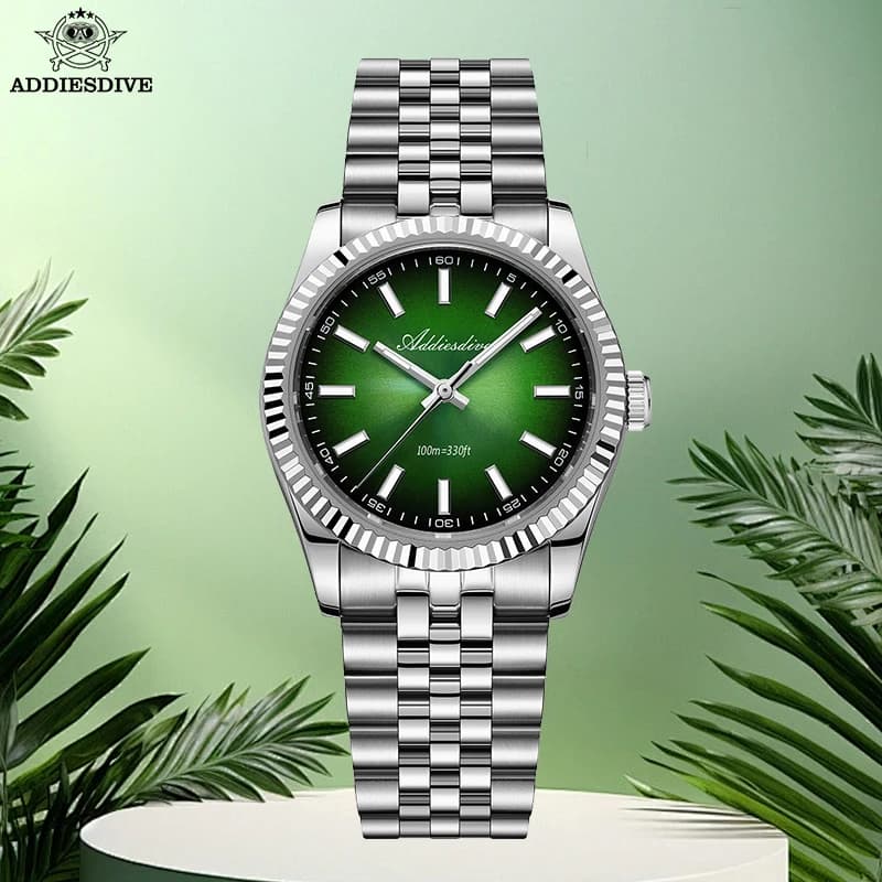 ADDIESDIVE Nuovi orologi da uomo con vetro zaffiro, orologio al quarzo da 100 m, orologio da uomo d'affari, orologio da uomo in acciaio inossidabile, orologi super luminosi