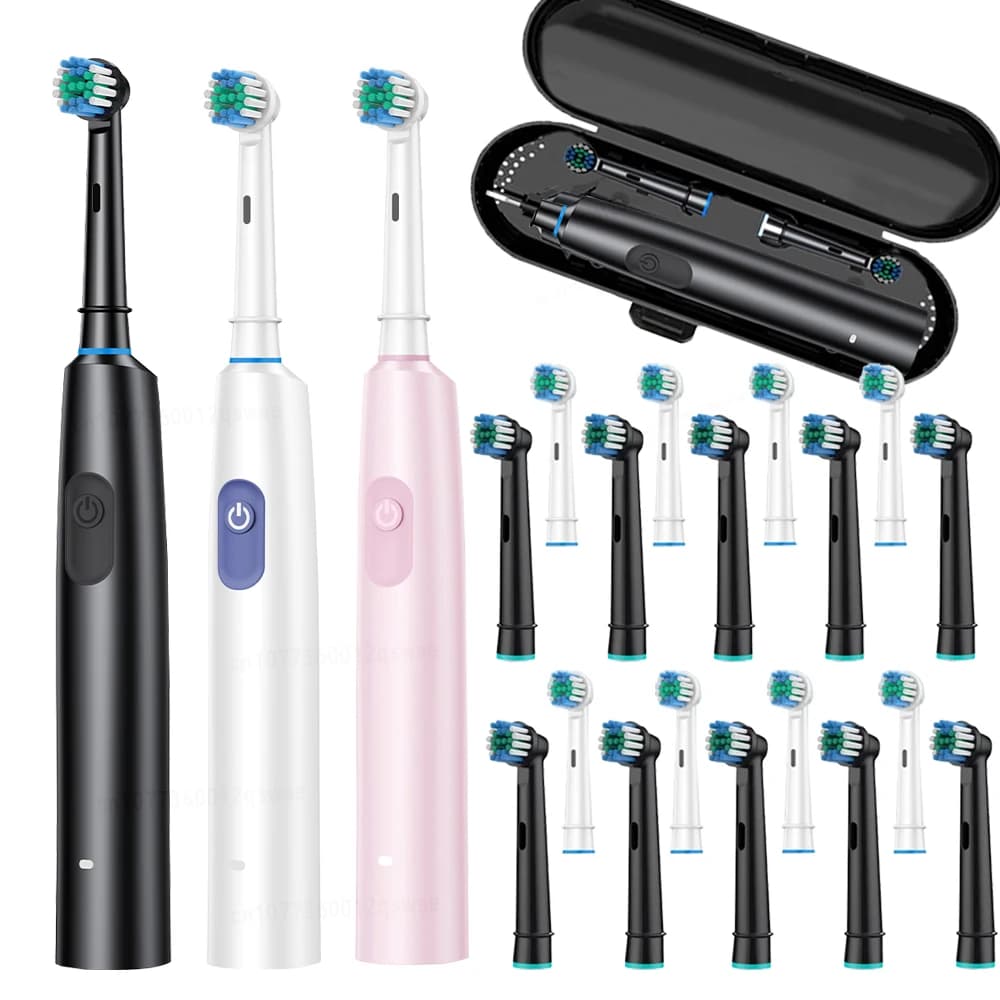 Rotating electric toothbrush for deep cleaning, waterproof electric toothbrush with timer, rechargeable brush
