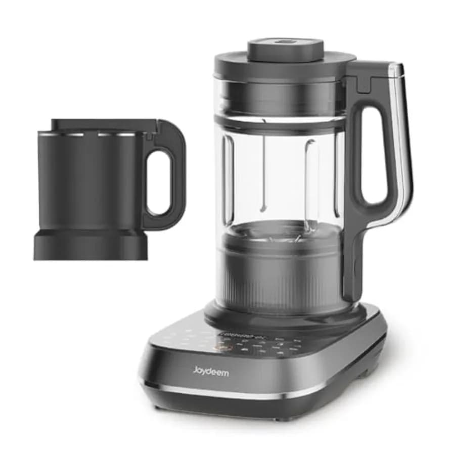 Macchina per Latte di Soia con Contenitore per Macinare 1.75L, Frullatore Riscaldato Nero, Motore Brushless a Frequenza Variabile a Basso Rumore JD-B1Pro