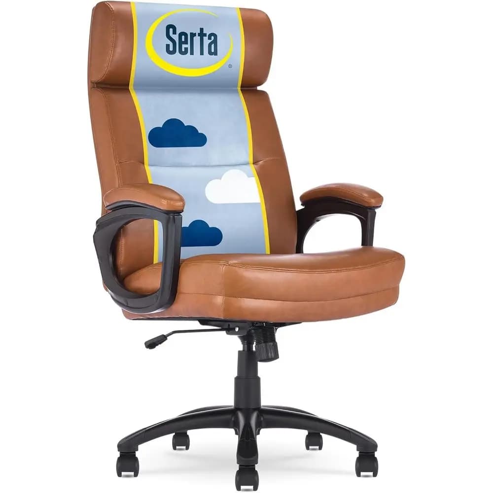 Sedia da ufficio Comort Executive Big & Tall, sedia da scrivania ergonomica con schienale alto, sedile con cuscino semi-velvato, braccioli imbottiti, Qu