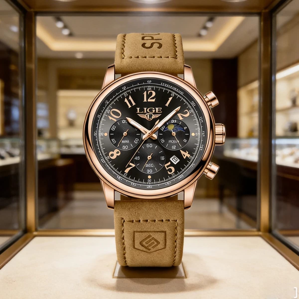 LIGE Nuovo Orologio Sportivo Militare di Lusso per Uomo, Impermeabile, Luminoso, Cronografo con Data, Orologio da Uomo al Quarzo con Cinturino in Nylon e Pelle