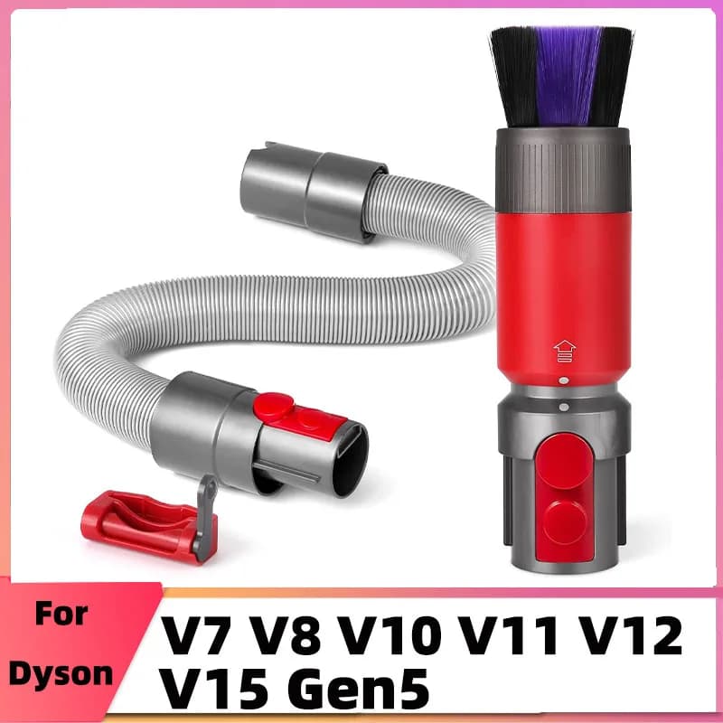 Dusting Brush + Flexible Extension Hose For Dyson V7 V8 V10 V11 V12 V15 Gen5 Vacuum Cleaner Replacement Parts