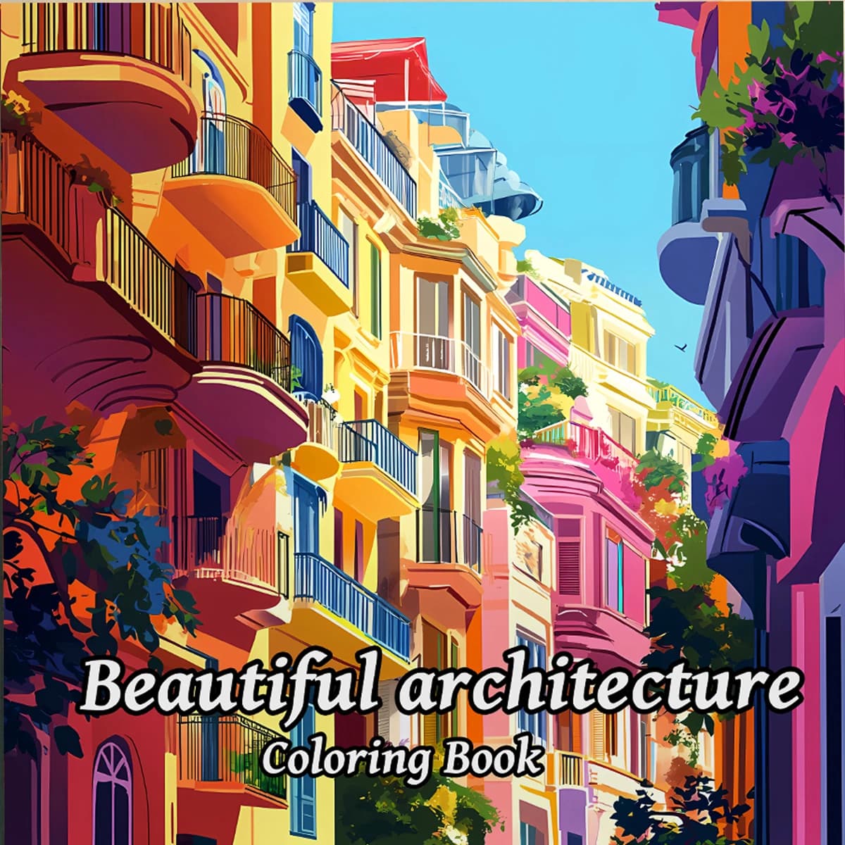 1pc Beautiful Architecture Coloring Book 24 Pages Kill Time Graffiti Painting Drawing Adult Picture Book