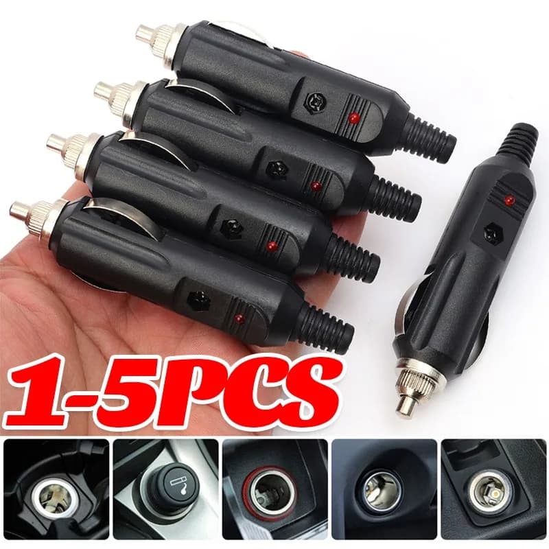 1~5 pcs universal for car cigarette lighter male socket adapter connector for LED light charger spare part for automatic truck